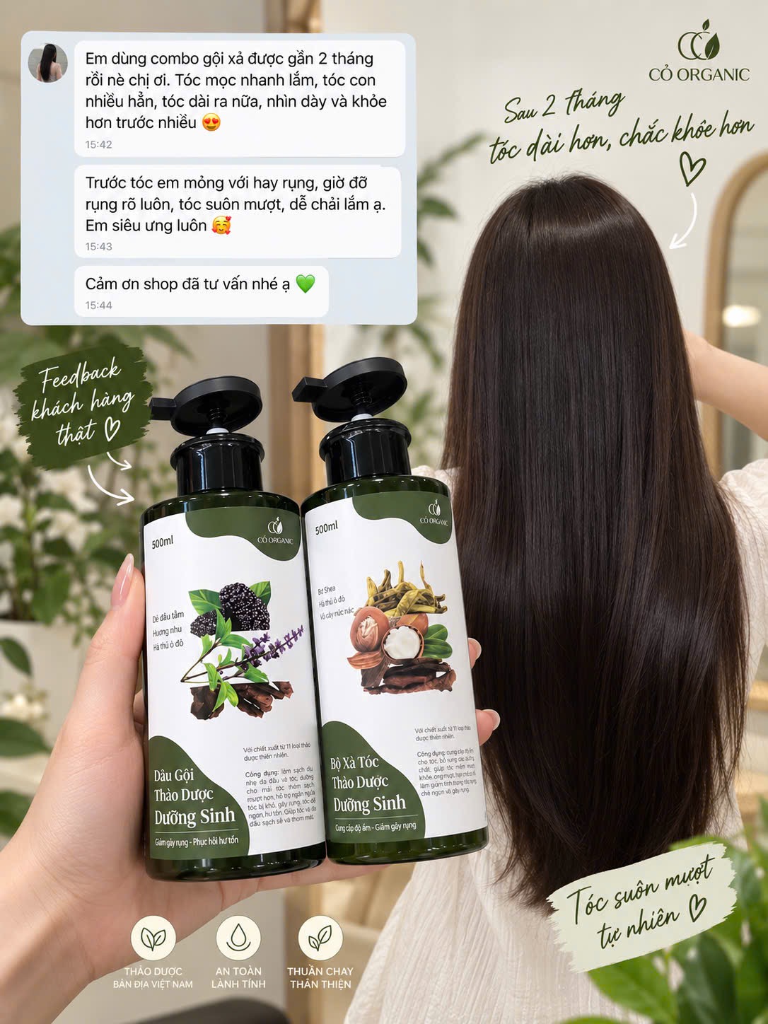 Dầu gội thảo dược cho tóc gãy rụng giúp làm sạch nhẹ nhàng da đầu